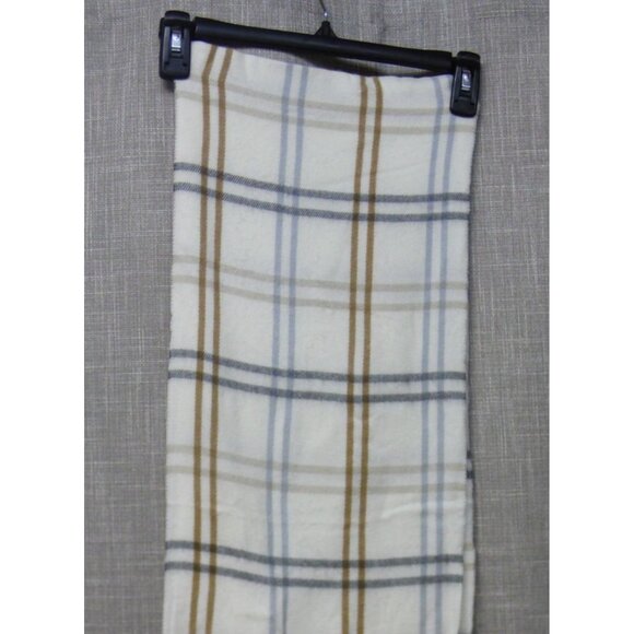 Steve Madden Mid Weight Plaid  Muffler Scarf, 11”x 70”, Ivory-Made in Italy - Picture 5 of 8